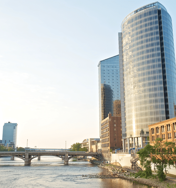 JW Marriott Hotel located on the Grand River in downtown Grand Rapids, Michigan