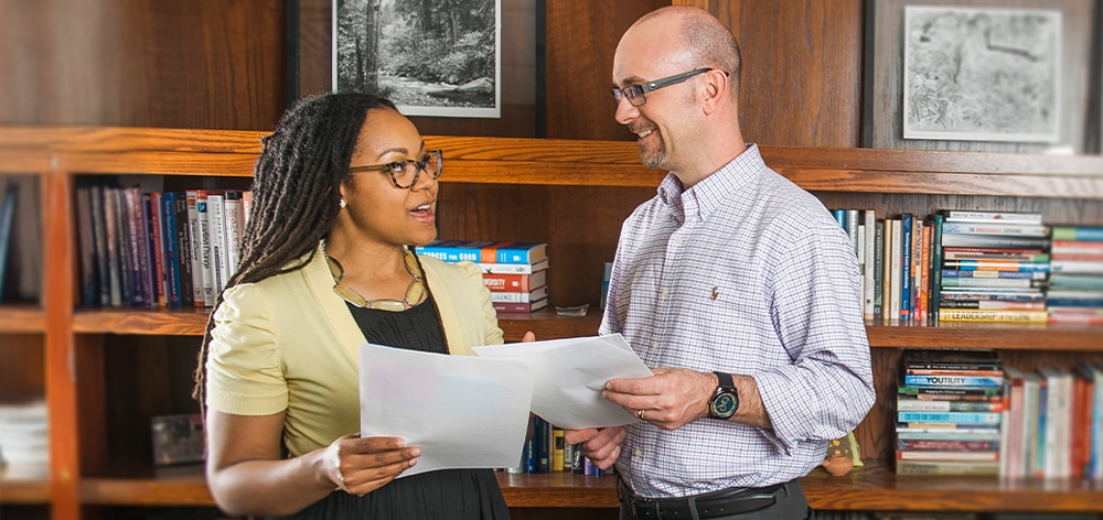 A Cornerstone University student and professor discuss the Master of Business Administration degree.