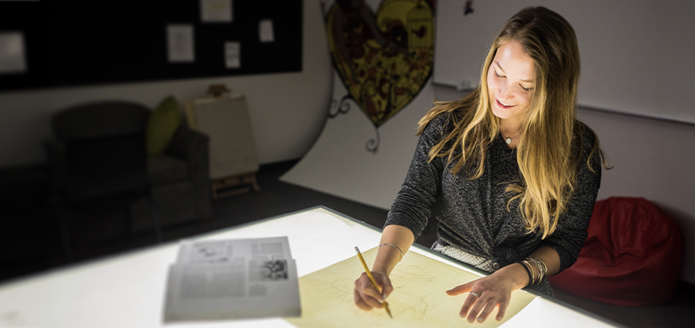 Cornerstone graphic design student